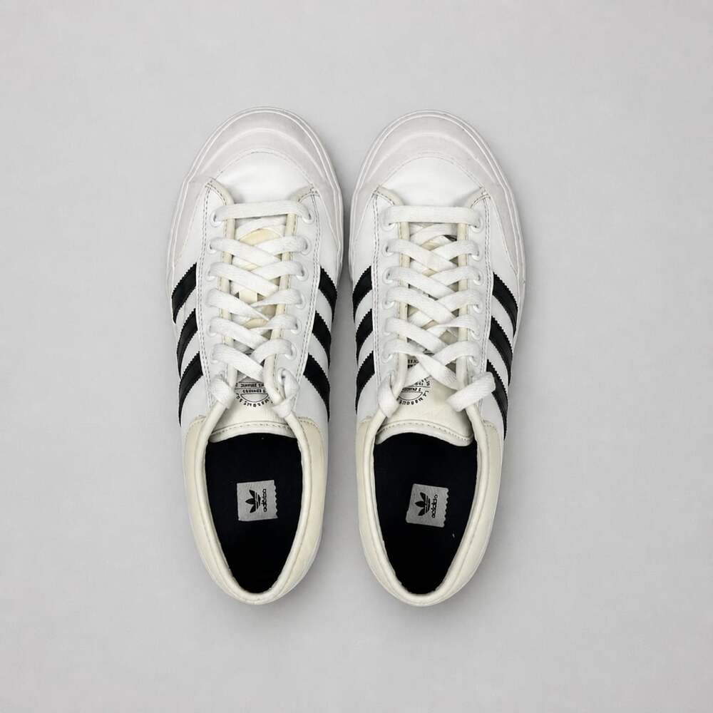 Adidas Matchcourt Leather Skate Shoes White Black Size 8 BB8557
